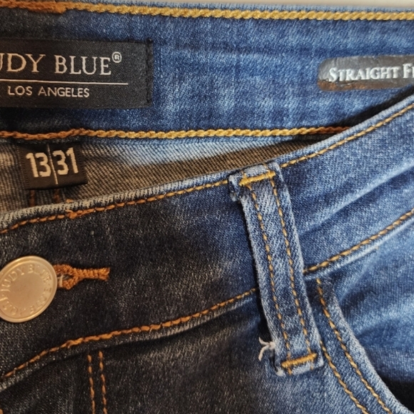 Judy Blue Straight Fit Darkwash Jeans Stretch Denim Size 13/31 - Picture 5 of 5